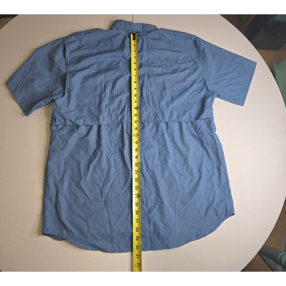 REEL LEGENDS Men's Large Blue Short Sleeve Fishing Shirt Vented -1085 - Picture 5 of 6